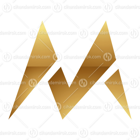 Golden Letter M Symbol on a White Background - Icon 4