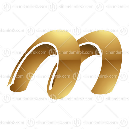 Golden Letter M Symbol on a White Background - Icon 5
