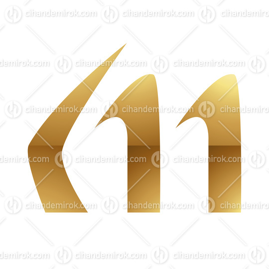 Golden Letter M Symbol on a White Background - Icon 6