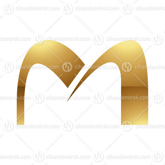Golden Letter M Symbol on a White Background - Icon 7