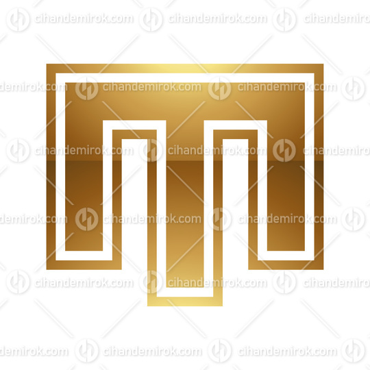 Golden Letter M Symbol on a White Background - Icon 8