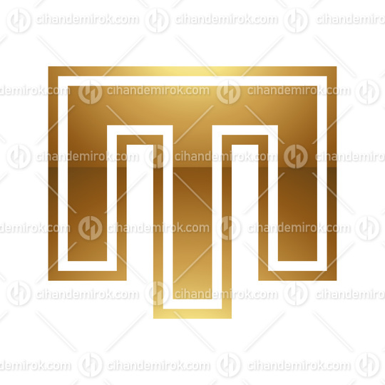 Golden Letter M Symbol on a White Background - Icon 8