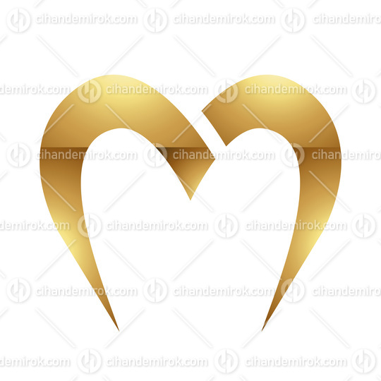 Golden Letter M Symbol on a White Background - Icon 9