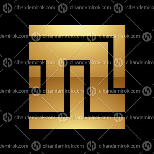Golden Letter N Symbol on a Black Background - Icon 2