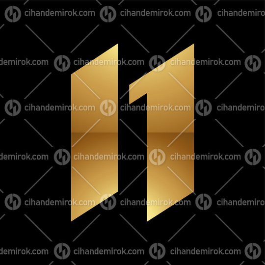 Golden Letter N Symbol on a Black Background - Icon 3
