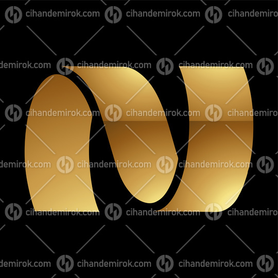 Golden Letter N Symbol on a Black Background - Icon 5