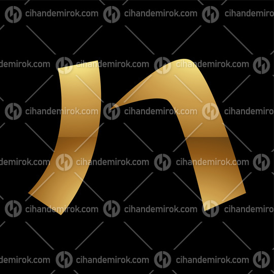 Golden Letter N Symbol on a Black Background - Icon 7