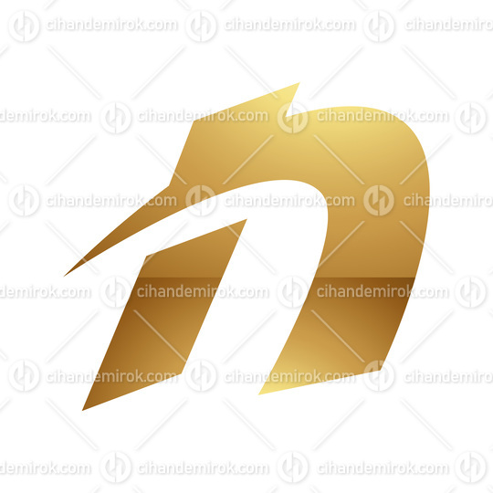 Golden Letter N Symbol on a White Background - Icon 1
