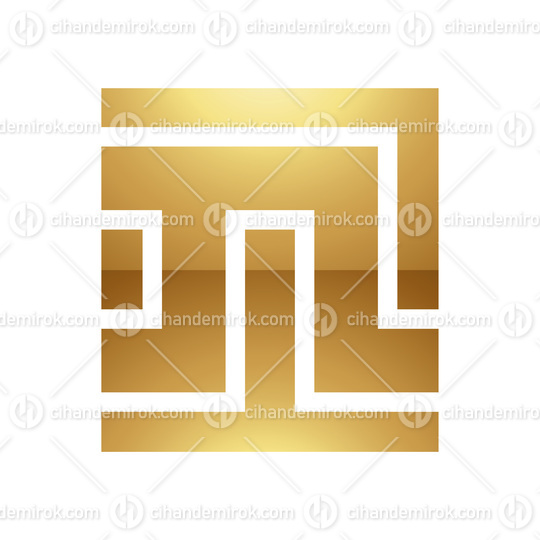 Golden Letter N Symbol on a White Background - Icon 2