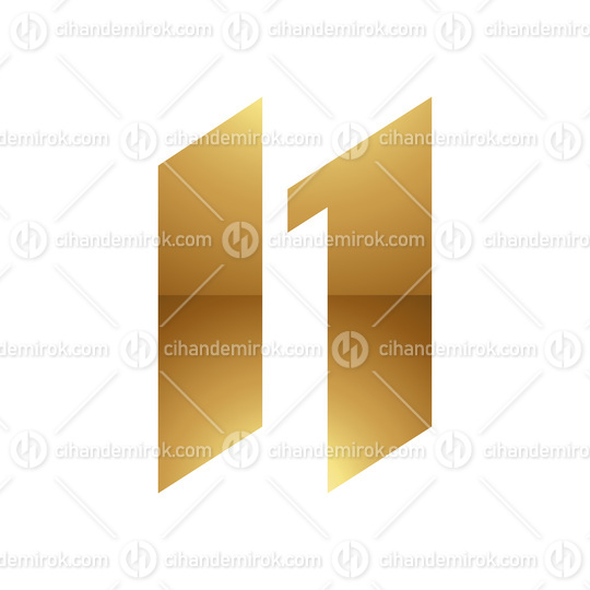 Golden Letter N Symbol on a White Background - Icon 3