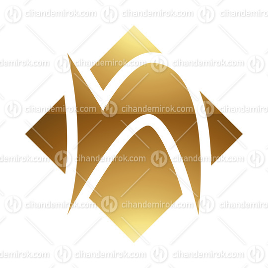 Golden Letter N Symbol on a White Background - Icon 4