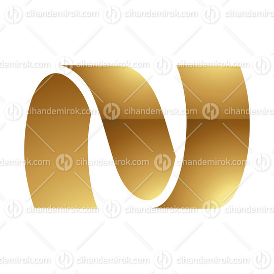 Golden Letter N Symbol on a White Background - Icon 5