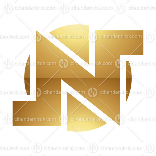 Golden Letter N Symbol on a White Background - Icon 6