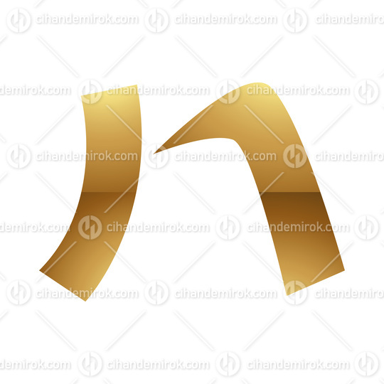 Golden Letter N Symbol on a White Background - Icon 7