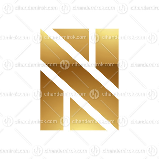 Golden Letter N Symbol on a White Background - Icon 8