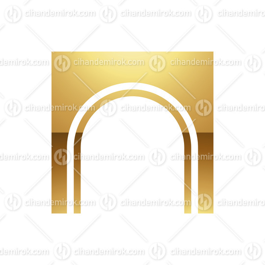 Golden Letter N Symbol on a White Background - Icon 9