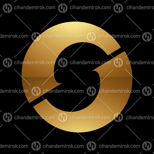 Golden Letter O Symbol on a Black Background - Icon 1