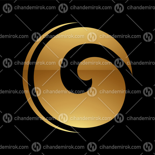 Golden Letter O Symbol on a Black Background - Icon 2