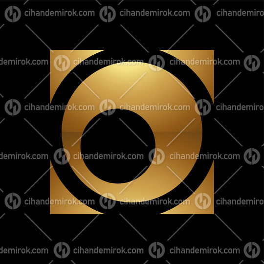 Golden Letter O Symbol on a Black Background - Icon 3