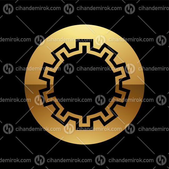 Golden Letter O Symbol on a Black Background - Icon 4