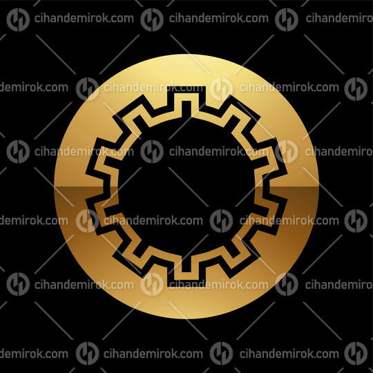 Golden Letter O Symbol on a Black Background - Icon 4