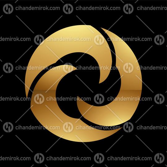 Golden Letter O Symbol on a Black Background - Icon 5