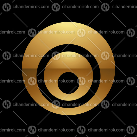 Golden Letter O Symbol on a Black Background - Icon 6