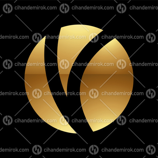 Golden Letter O Symbol on a Black Background - Icon 8