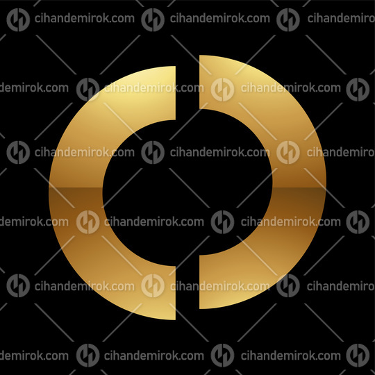 Golden Letter O Symbol on a Black Background - Icon 9