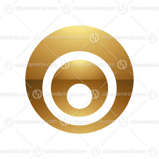 Golden Letter O Symbol on a White Background - Icon 6