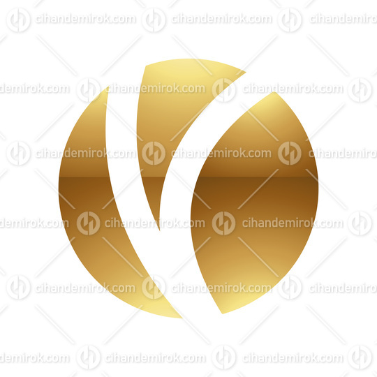 Golden Letter O Symbol on a White Background - Icon 8