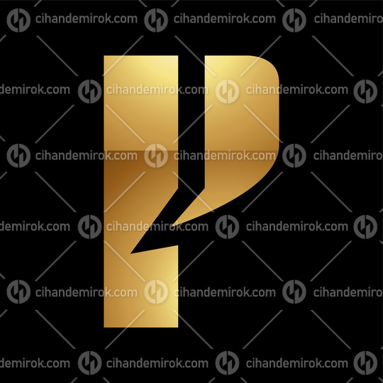 Golden Letter P Symbol on a Black Background - Icon 1