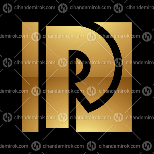 Golden Letter P Symbol on a Black Background - Icon 2