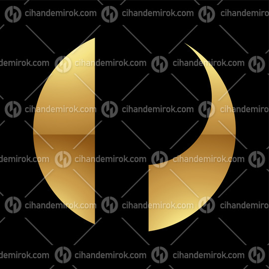 Golden Letter P Symbol on a Black Background - Icon 3