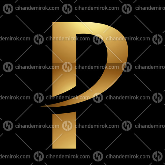 Golden Letter P Symbol on a Black Background - Icon 9