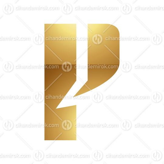 Golden Letter P Symbol on a White Background - Icon 1