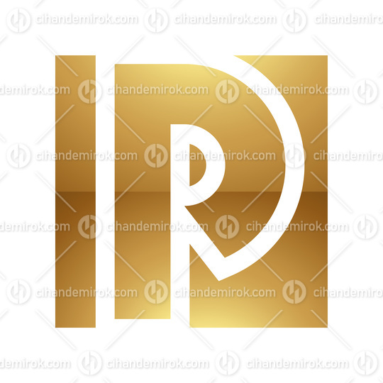 Golden Letter P Symbol on a White Background - Icon 2