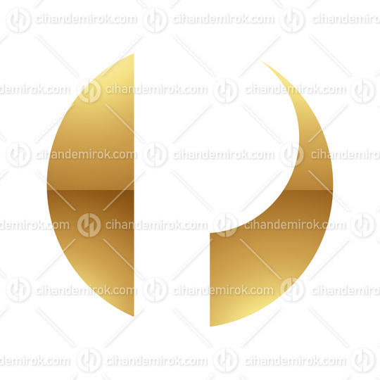 Golden Letter P Symbol on a White Background - Icon 3