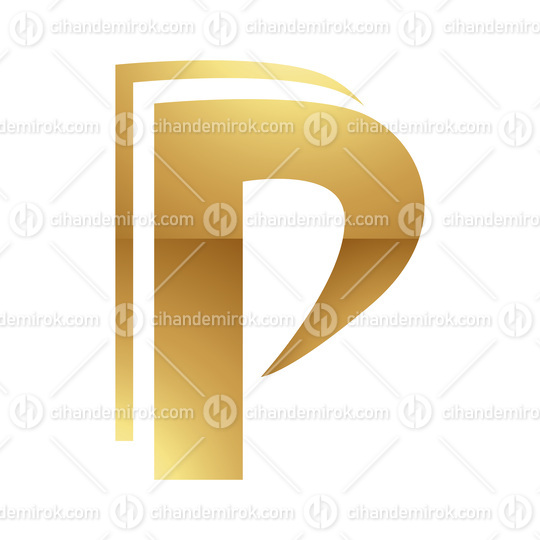 Golden Letter P Symbol on a White Background - Icon 4