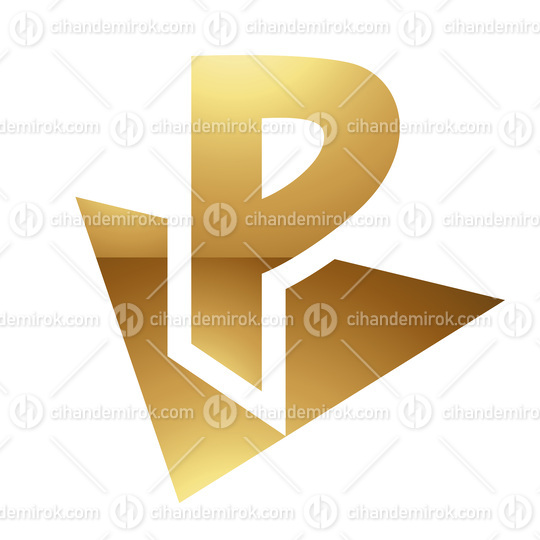 Golden Letter P Symbol on a White Background - Icon 6