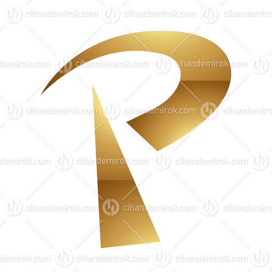 Golden Letter P Symbol on a White Background - Icon 7