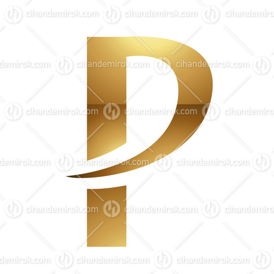 Golden Letter P Symbol on a White Background - Icon 9