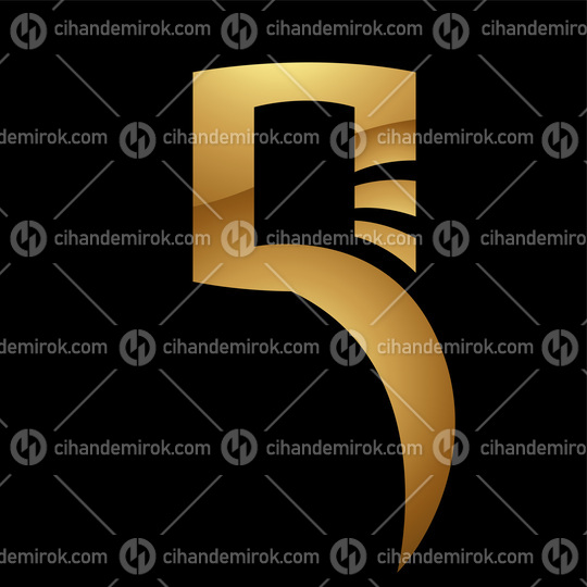 Golden Letter Q Symbol on a Black Background - Icon 2