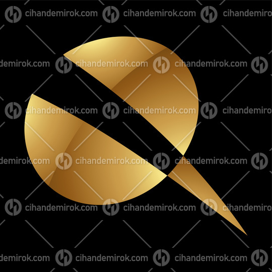 Golden Letter Q Symbol on a Black Background - Icon 7
