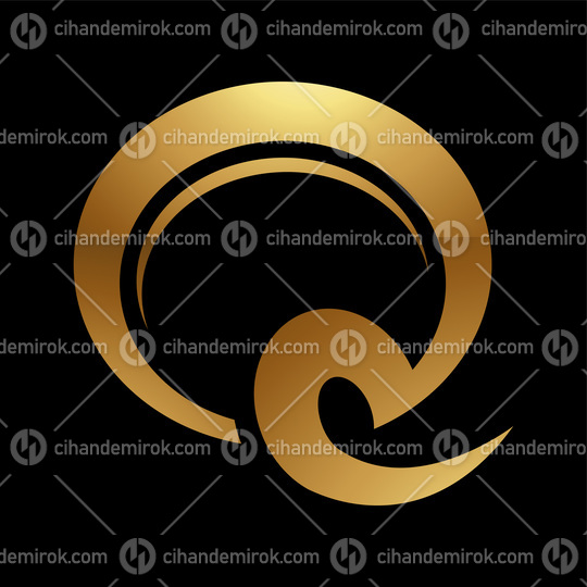 Golden Letter Q Symbol on a Black Background - Icon 8