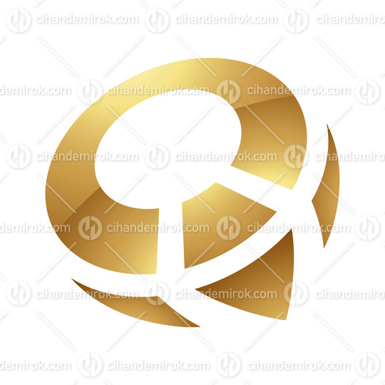 Golden Letter Q Symbol on a White Background - Icon 1