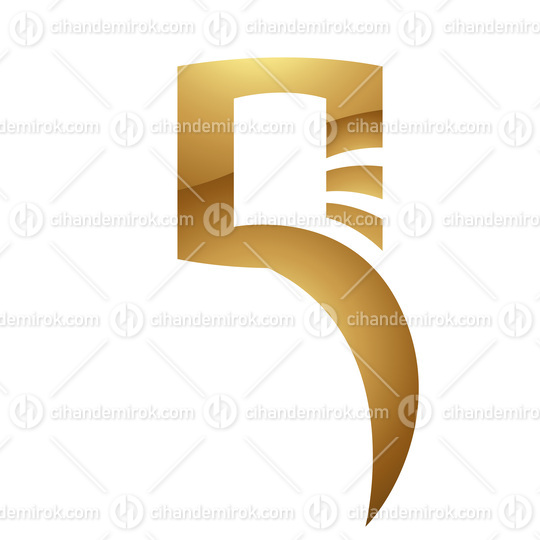 Golden Letter Q Symbol on a White Background - Icon 2