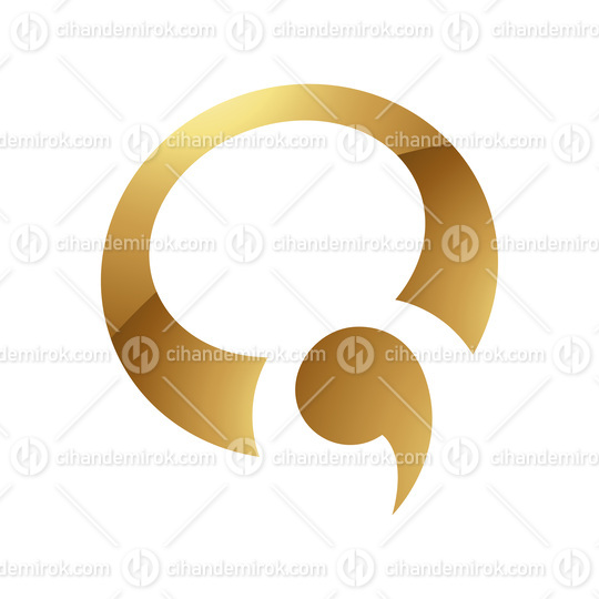 Golden Letter Q Symbol on a White Background - Icon 3
