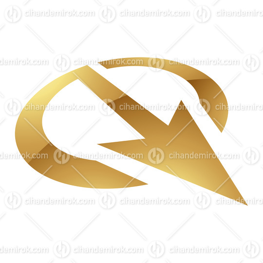 Golden Letter Q Symbol on a White Background - Icon 4