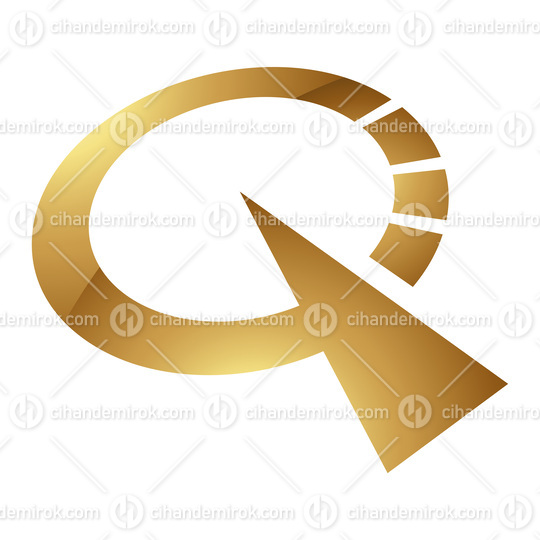 Golden Letter Q Symbol on a White Background - Icon 5
